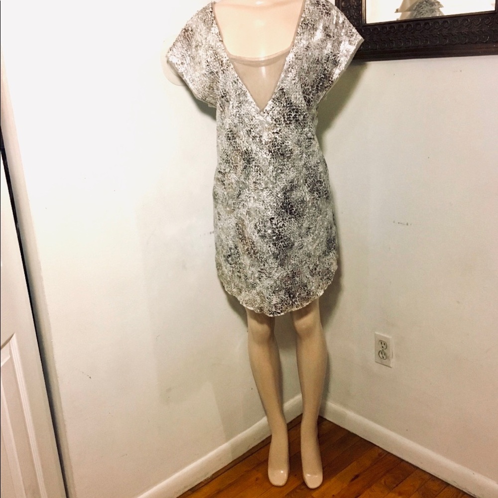 Free People Gold Sequin Shattered Glass Dress S